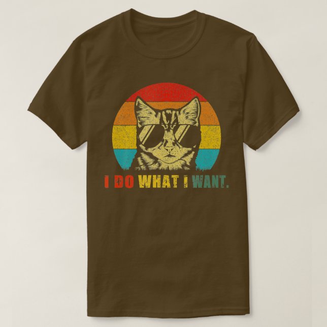 retro i vad jag vill ha kattlustig knattlumpa t shirt (Design framsida)
