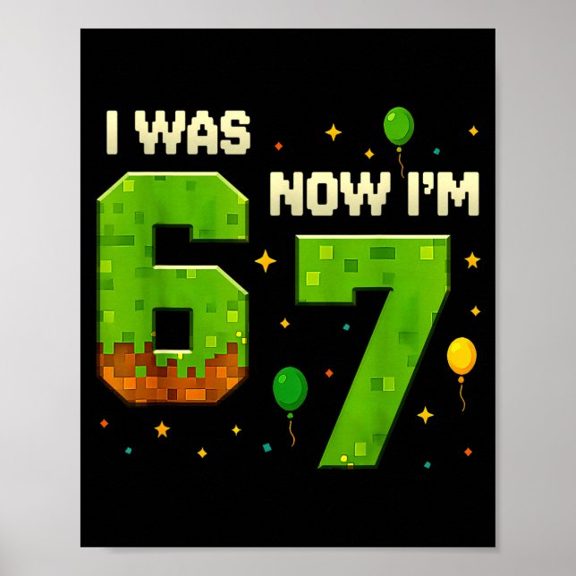 Retro I Was 6 Now I'm 7 Birthday Gift For Boys Kid Poster (Framsidan)