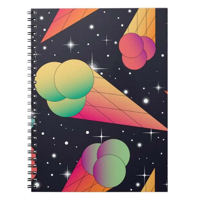 Retro Ice Cream, Cosmic Neon. Anteckningsbok (Framsidan)