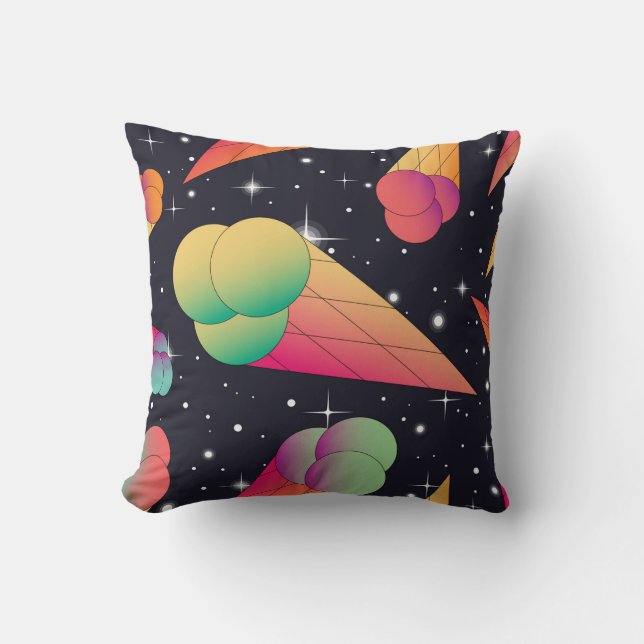 Retro Ice Cream, Cosmic Neon. Kudde (Framsida)