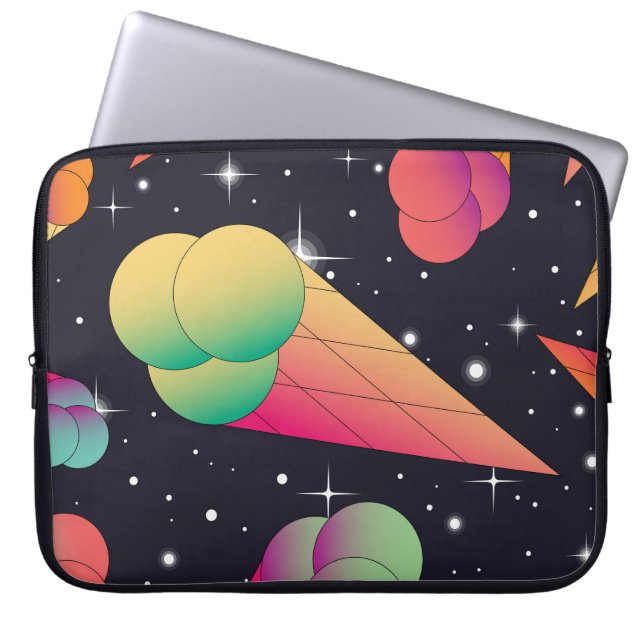Retro Ice Cream, Cosmic Neon. Laptop Fodral (Framsidan)