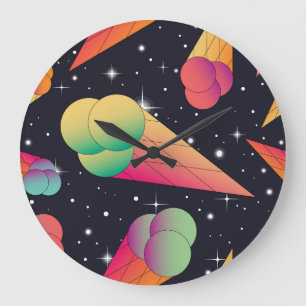 Retro Ice Cream, Cosmic Neon. Stor Klocka