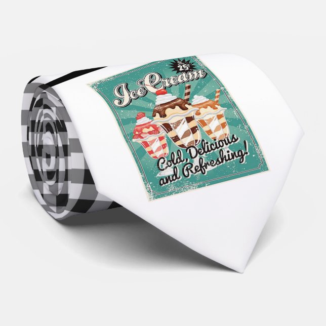 Retro Ice Cream Necktie Slips (Rullad)