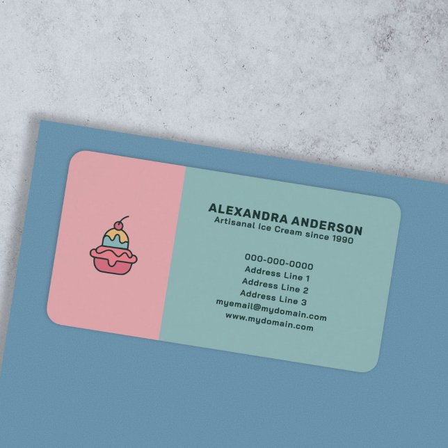 Retro Ice Cream Returadressetikett Adressetikett (Retro Ice Cream Return Address Label)