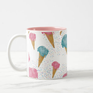 Retro Ice Cream & Sprinkles Två-Tonad Mugg