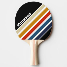 Retro Ice Rainbow Sneda Ränder med Namn Pingisracket