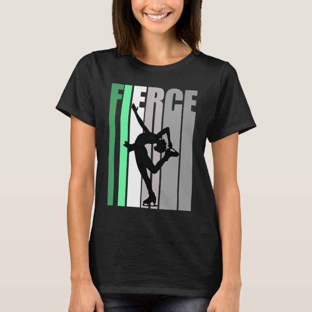 Retro Ice Skating Fierce Birthday Strong Behålla I T Shirt (Framsida)