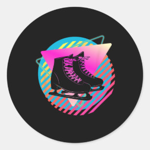 Retro Ice Sking Winter Sports Vintage Ski Skate Runt Klistermärke