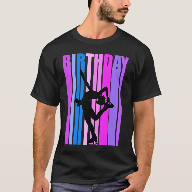 Retro Ice Sking Womens Birthday Ice Skates Danci T Shirt (Framsida)