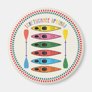 Retro Ichetucknee Vår Kayaking Magnet