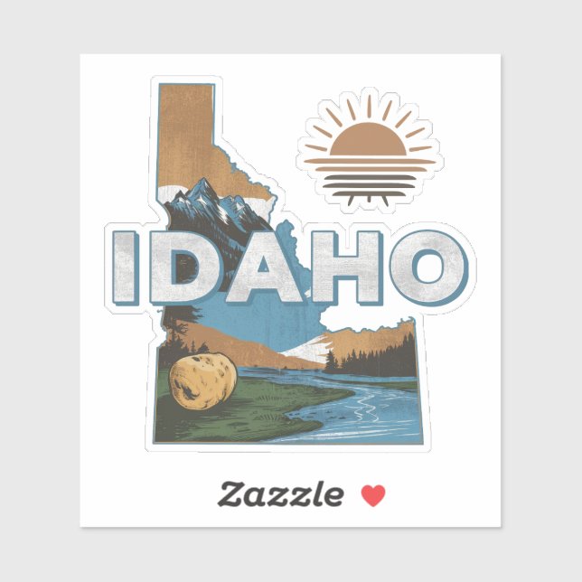 Retro Idaho State Car Sticker Klistermärken (Ark)