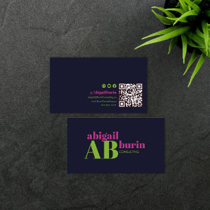 Retro IG Facebook Youtube Social Media QR-kod Visitkort