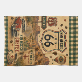 Retro Illinois Highway Kaffe Diner Resa Kökshandduk
