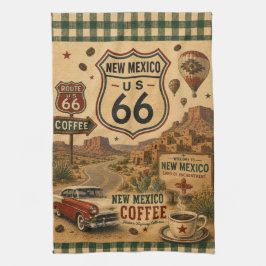 Retro Illinois Highway Kaffe Diner Resa Kökshandduk