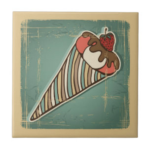 Retro illustration av glass kakelplatta