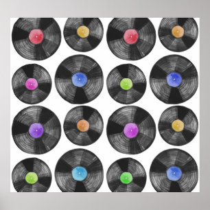 Retro Illustration av vinyl LP-poster Poster