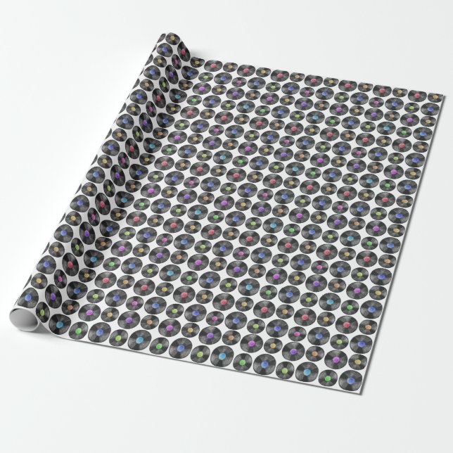 Retro Illustration av vinyl LP-poster Presentpapper (Utrullad)