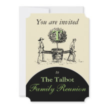 Retro Illustration Gardeners Träd Family Reunion I