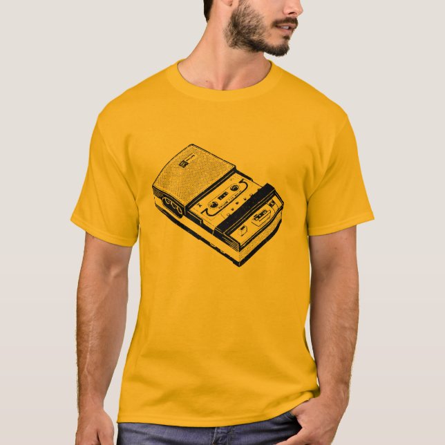 Retro Illustration Tape Recorder Tee (Framsida)