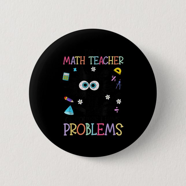Retro I'm A Math Teacher Of Course I Have Problems Knapp (Framsida)