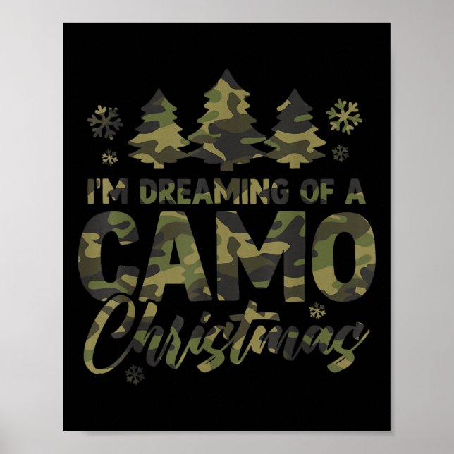 Retro I'm Dreaming Of A Camo Christmas Camouflage  Poster (Framsidan)