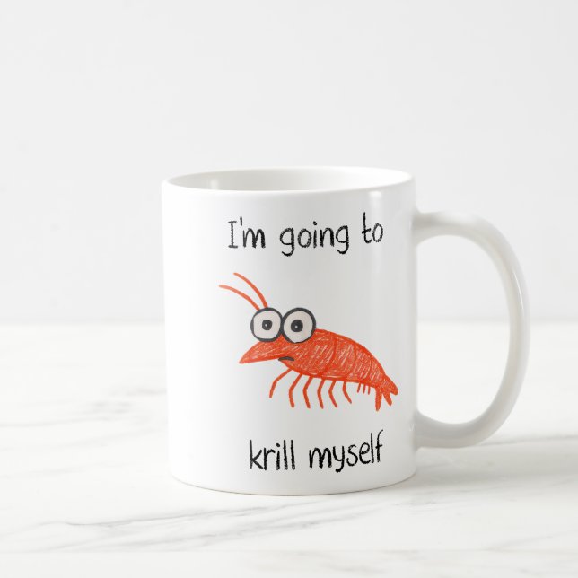 Retro Im Going To Krill Myself Shrimp Funny Ocean  Kaffemugg (Höger)