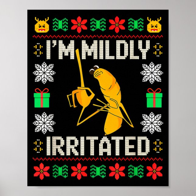 Retro I'm Mildly Irritated Marcus The Worm Christm Poster (Framsidan)