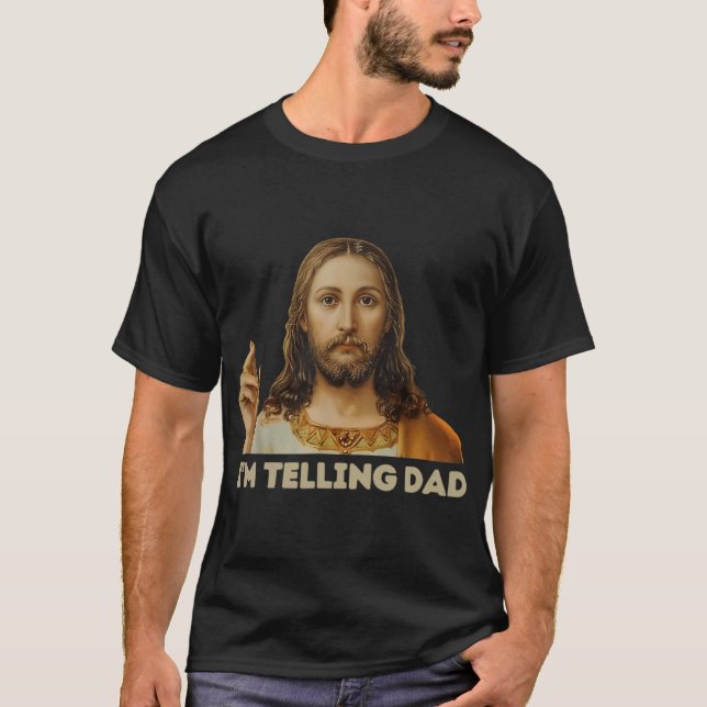 Retro Imelande Pappa Rolig Religiös Kristen Jesus T Shirt (Framsida)