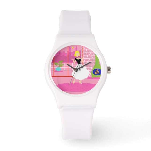 Retro in i Rosa Watch Armbandsur (Framsida)