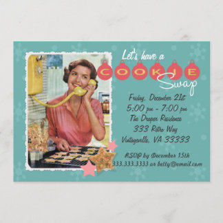 Retro inbjudan för kakaSwapjulfest