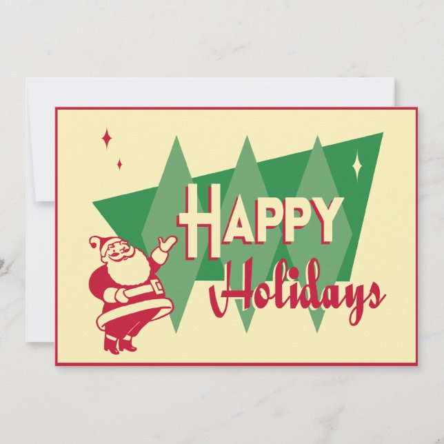 Retro inbjudan för Santa julparty (Framsida)