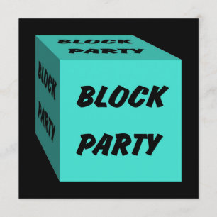 Retro inbjudan för social för turkoskvarterparty