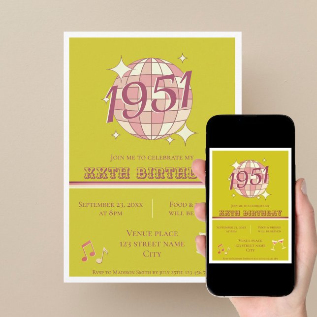 Retro inbjudan till 75-årsfirande 1951 (Skapare uppladdad)