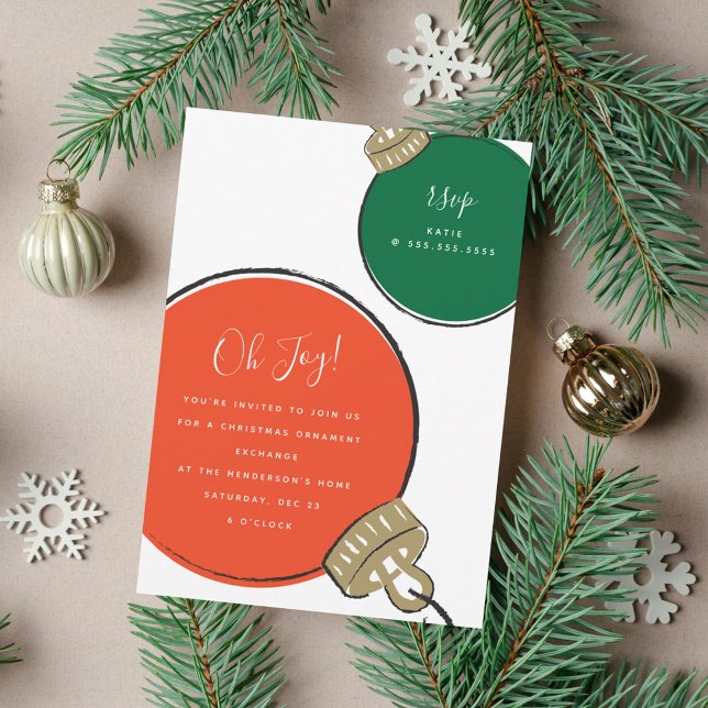 Retro-inbjudan till prydnadsgrupp för jul inbjudningar (Skapare uppladdad)