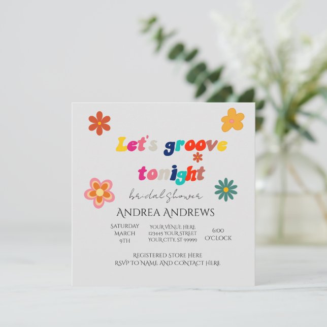 Retro Inbjudningskort för möhippan (Stående Fram)