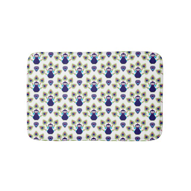 retro india exotisk påfågel badrumsmatta (Framsidan)