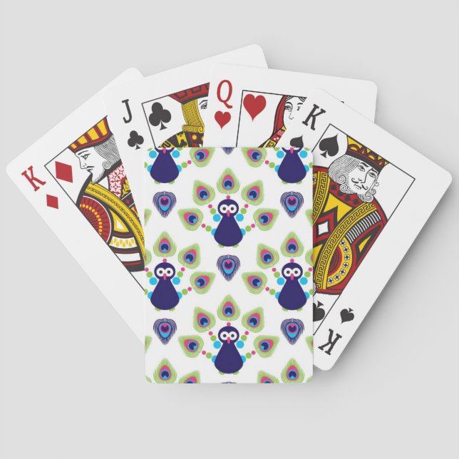 retro india exotisk påfågel casinokort (Baksidan)