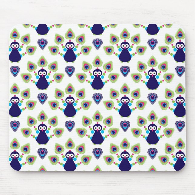 retro india exotisk påfågel musmatta (Framsidan)