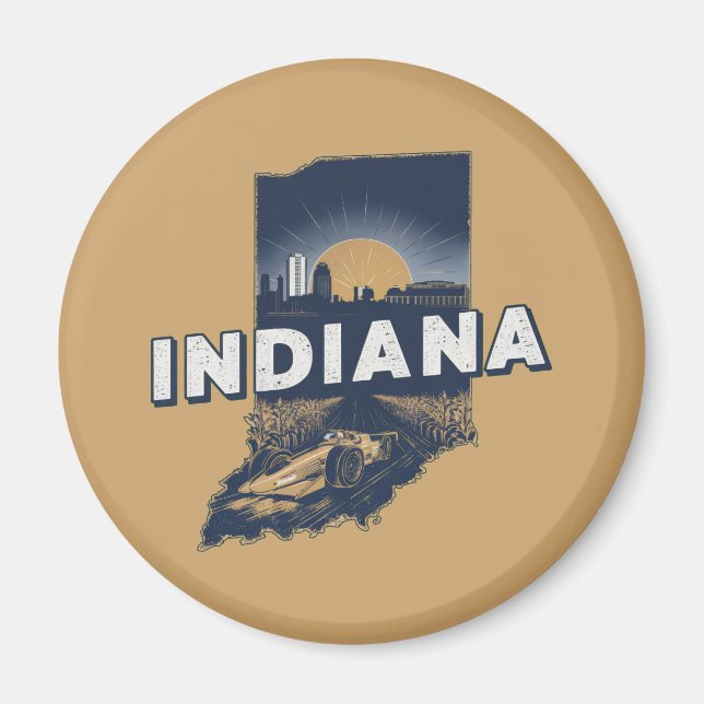 Retro Indiana Scenia Silhouette Magnet (Framsidan)