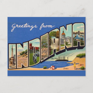 Retro Indiana välkomst vykort