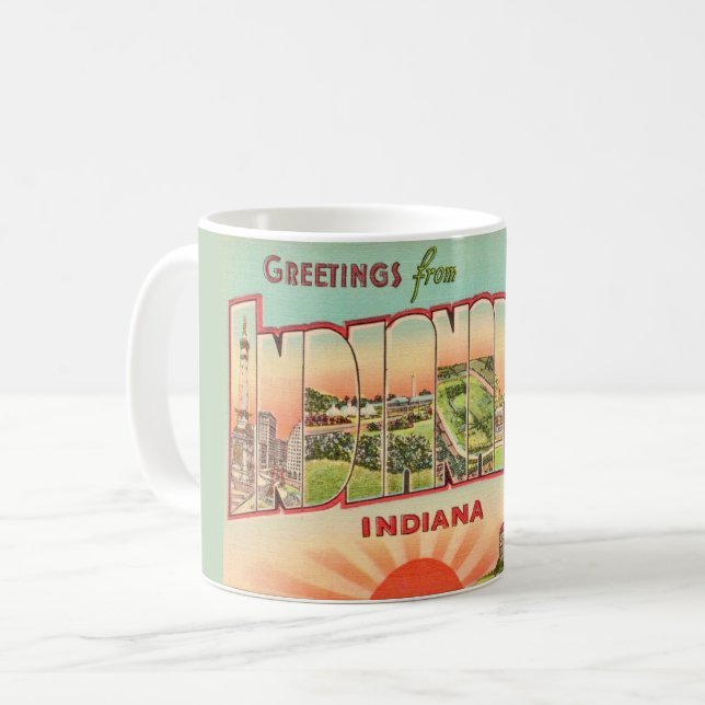 Retro Indianapolis Hälsning Kaffemugg (Framsida vänster)