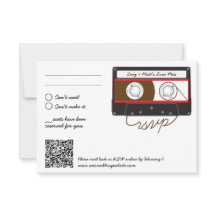 Retro Indie Mixtape Bröllop Red, Black & White