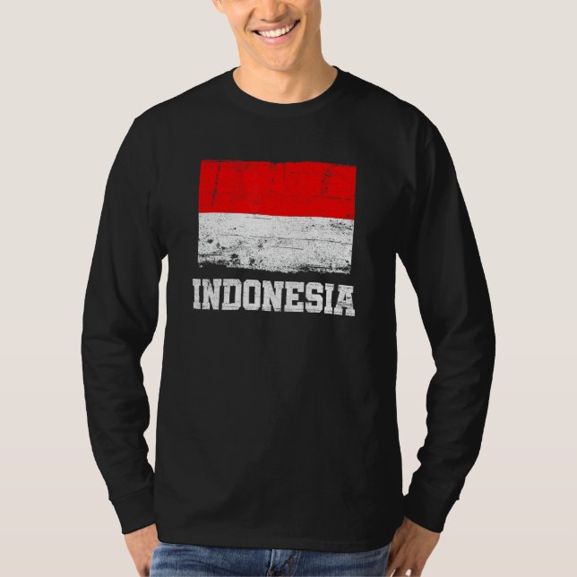 Retro Indonesia Flag Vintage Indonesian Pride T Shirt (Framsida)