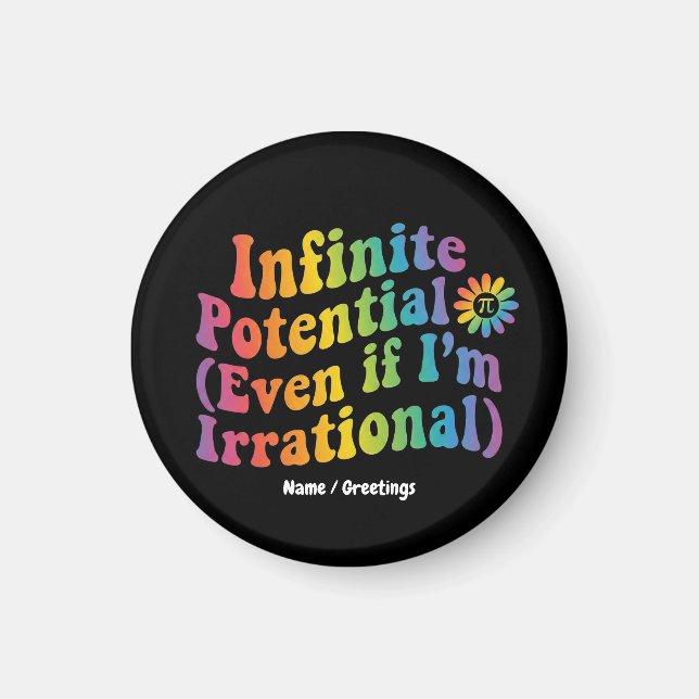 Retro Infinite Potential Irrational Pi Day Math  Magnet (Framsidan)