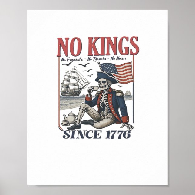 Retro Inga Konungar Sedan 1776 Förkastar Konungar  Poster (Framsidan)