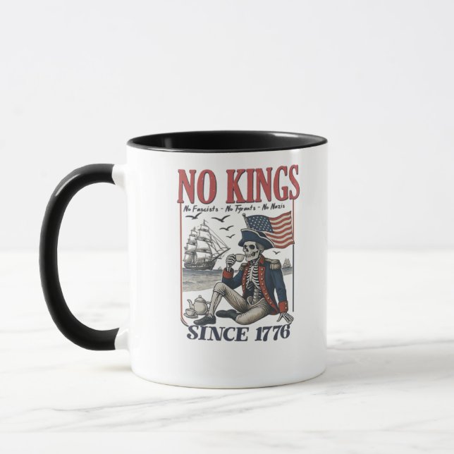 Retro Inga Kungar Sedan 1776 Avvisar Kungar Klassi Mugg (Vänster)
