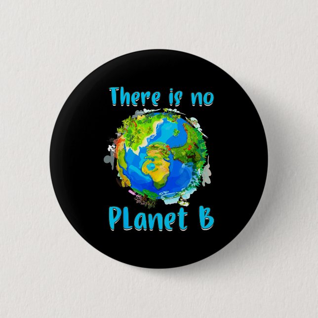 Retro Ingen Planet Klimatförändring Jorden B Rädda Knapp (Framsida)