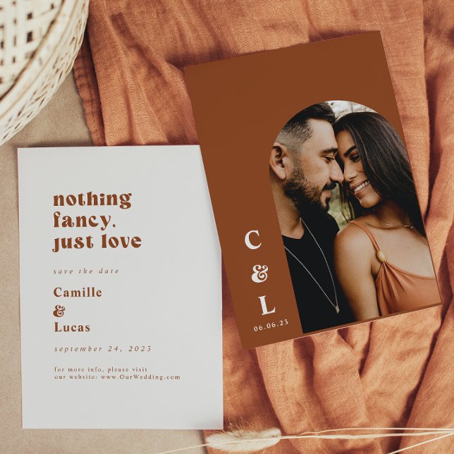 Retro Inget fint bara kärlek spara datumet Inbjudningar (Skapare uppladdad)