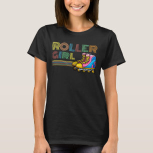 Retro Inline Skater Girl Roller Skates Älskare T Shirt