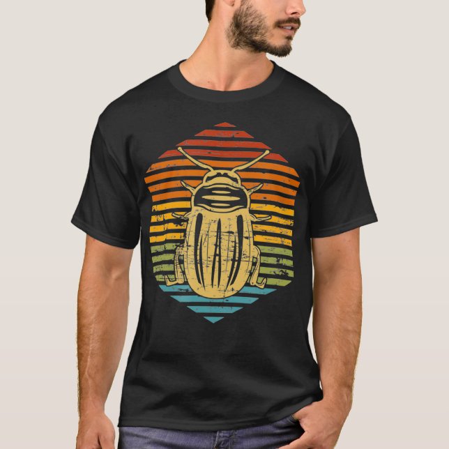 Retro Insekt Älskare Entomology Beetle Kryp T Shirt (Framsida)